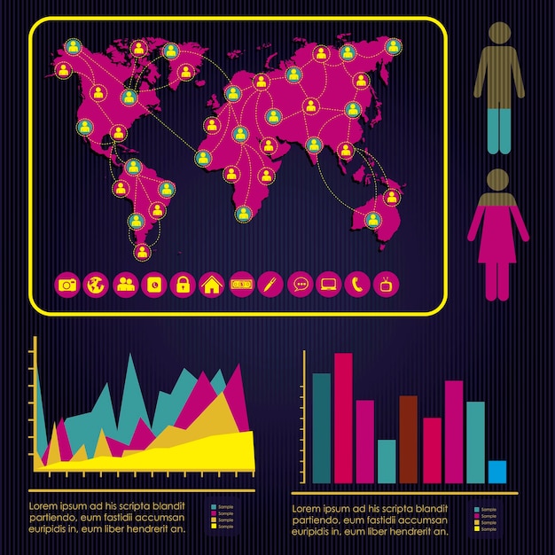 A digital infographic displaying statistics related to debt in Brazil, with charts showing the percentage of indebted population and the average debt amount.