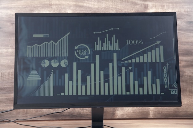 A close-up of a computer screen displaying complex data analysis graphs and charts, symbolizing the use of advanced technology in tax auditing and fraud detection by the Brazilian Federal Revenue Service.