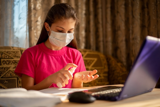 An image of a child in Brazil trying to study at home during the pandemic, but facing difficulties due to lack of resources and a challenging living environment. The image should highlight the disparity in access to education and the struggles faced by vulnerable students during the crisis.