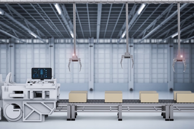 A factory floor where workers are assembling refrigerators. The scene includes modern equipment and highlights quality control checks, emphasizing the potential increase in appliance production due to the IPI reduction.