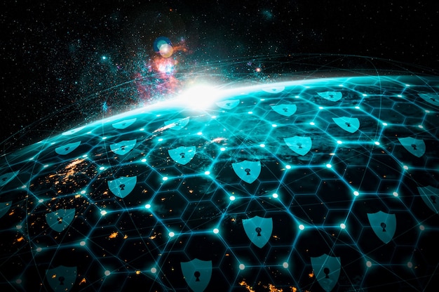 A conceptual image of a shield protecting interconnected network nodes. The shield is composed of layers of cybersecurity measures: encryption keys, firewall icons, intrusion detection systems. The visual emphasizes the layered approach to security mandated by the new regulations.