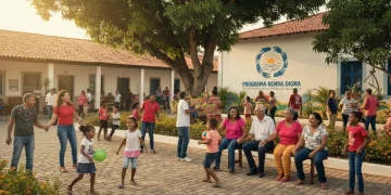 Pessoas diversas sorrindo e interagindo, simbolizando o impacto positivo dos programas sociais no desenvolvimento e combate à pobreza no Brasil.