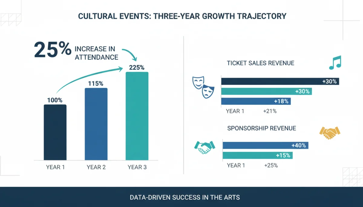 Infographic showing 25% audience growth and financial impact