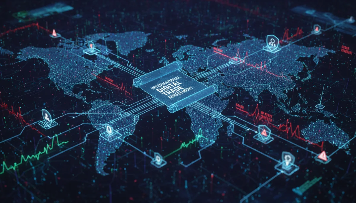 Digital trade regulations and cybersecurity in international agreements.