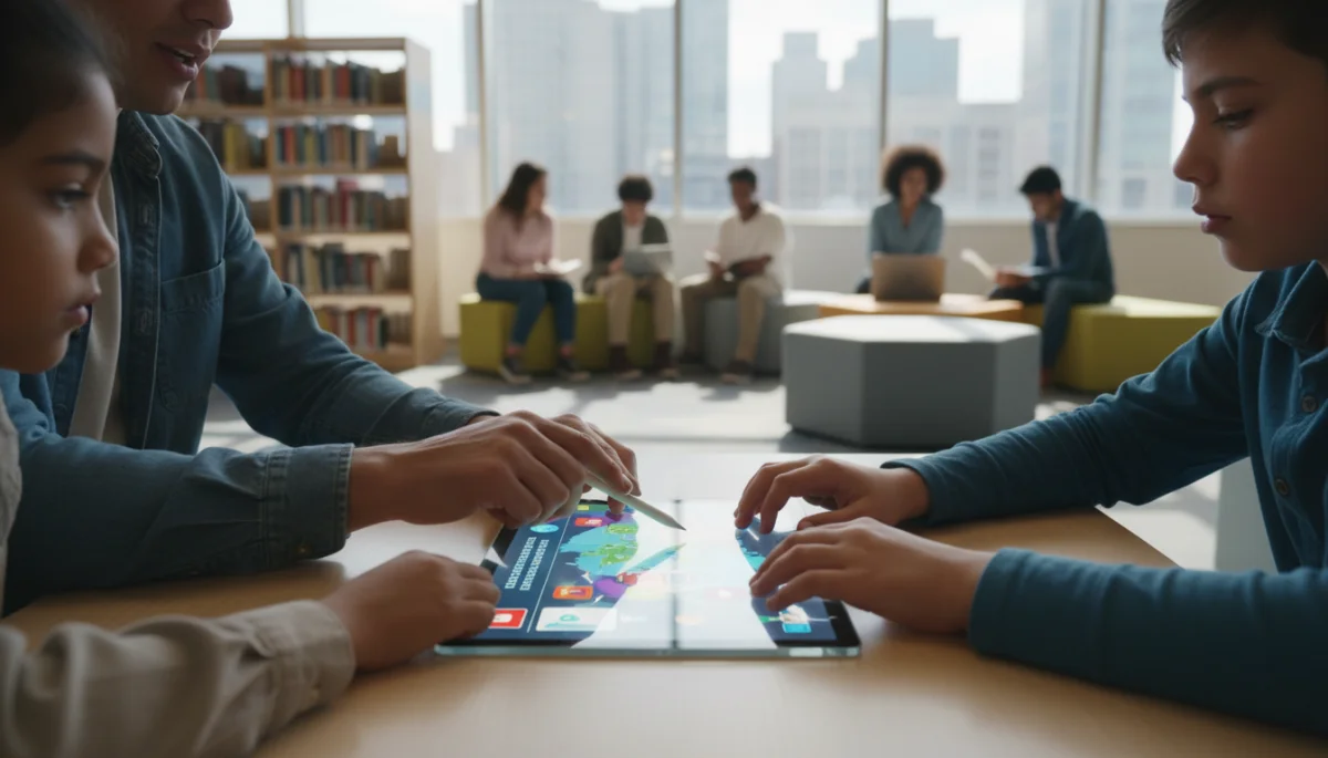 Students utilizing educational technology for equitable learning
