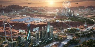 Futuristic American energy grid powered by renewables