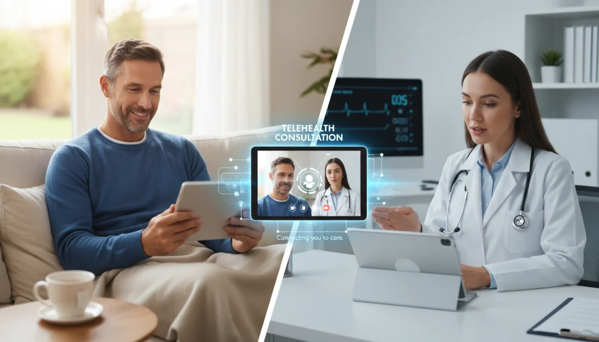 Doctor consulting patient via telehealth, enhancing remote healthcare access