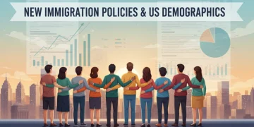 Diverse group of people symbolizing US demographics affected by 2026 immigration policies.