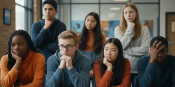 Thoughtful US youth facing mental health challenges, symbolizing the crisis