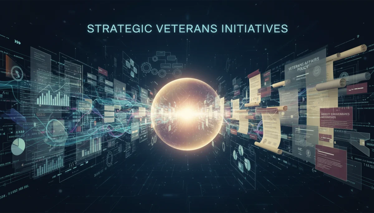 Data visualization showing strategic planning for new VA policy benefits.