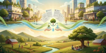 Diverse communities thriving with clean environment due to 2026 environmental justice policies.