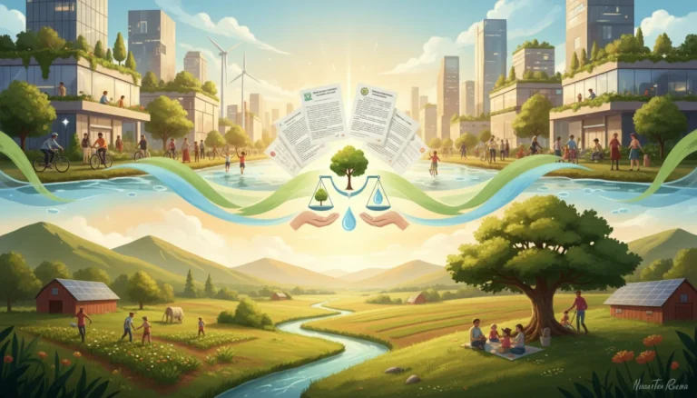 Diverse communities thriving with clean environment due to 2026 environmental justice policies.