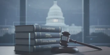 Gavel on law books with US Capitol, symbolizing judicial and policy impact